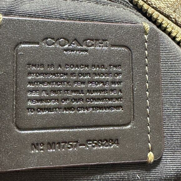 Coach Beige Signature Canvas Convertible Celeste Hobo Medium Size Brown Gold - Picture 8 of 15